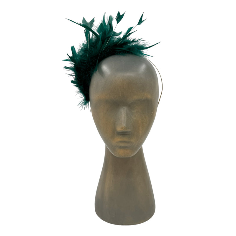 Green Feather fascinator