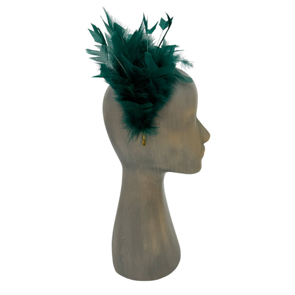 Green Feather fascinator