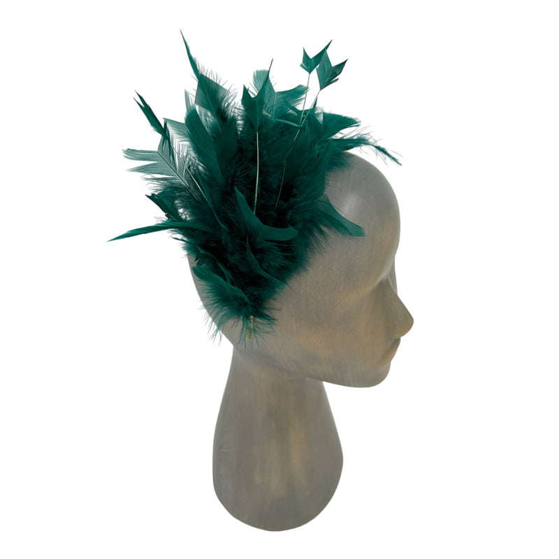 Green Feather fascinator