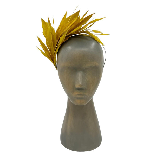 Yellow Feather fascinator