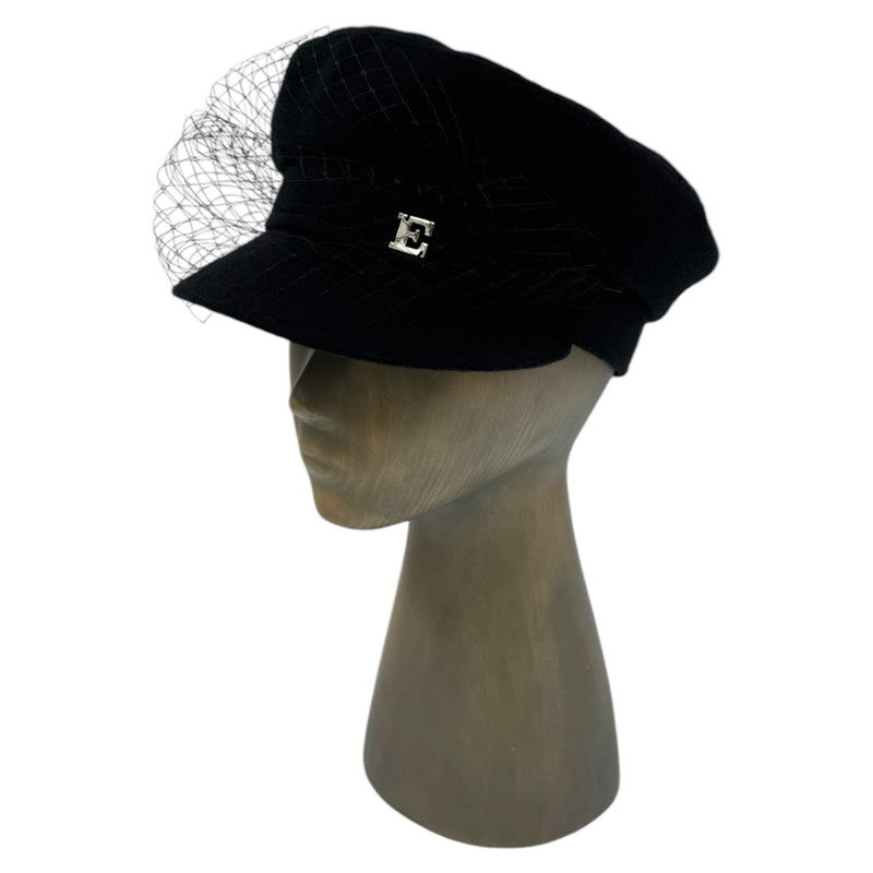 Black Moscow cap with veil