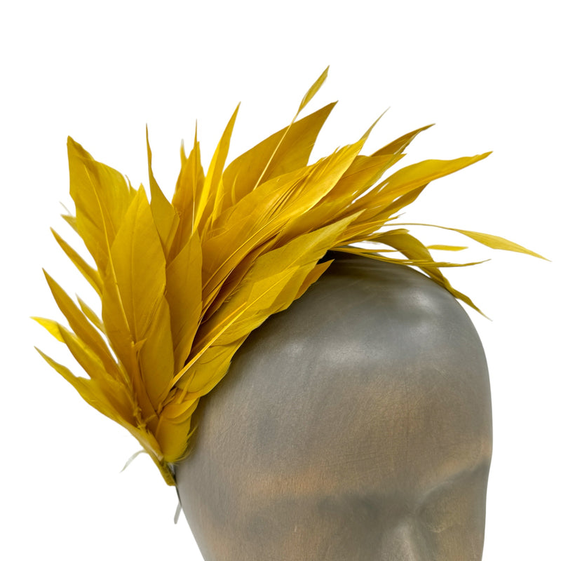 Yellow Feather fascinator