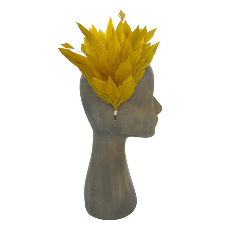 Yellow Feather fascinator