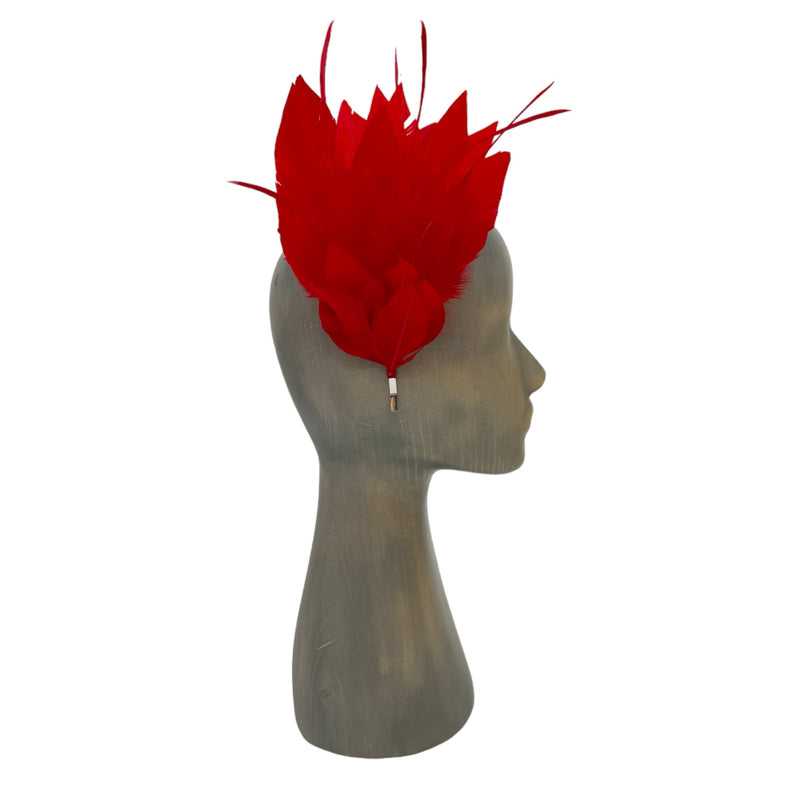 Red Feather fascinator