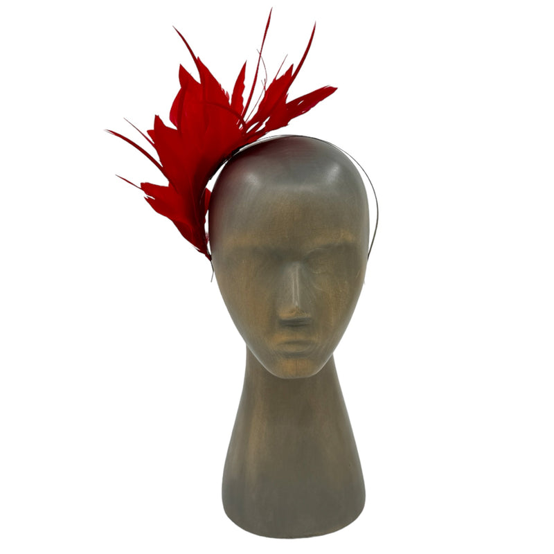 Red Feather fascinator