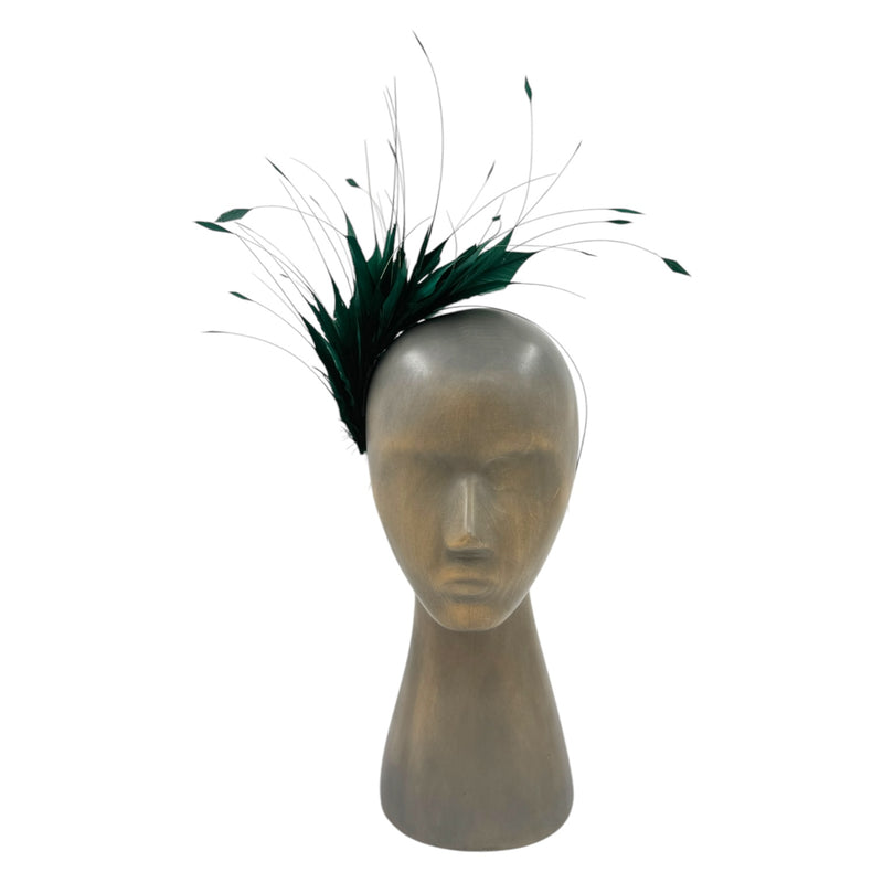 Emerald green Feather fascinator