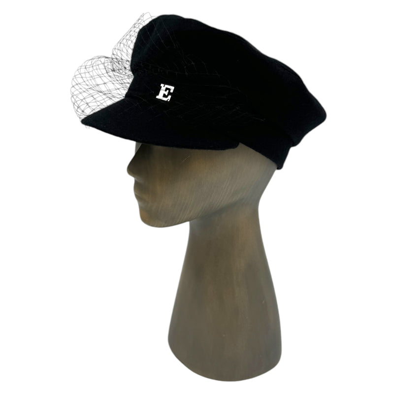 Black Moscow cap with veil