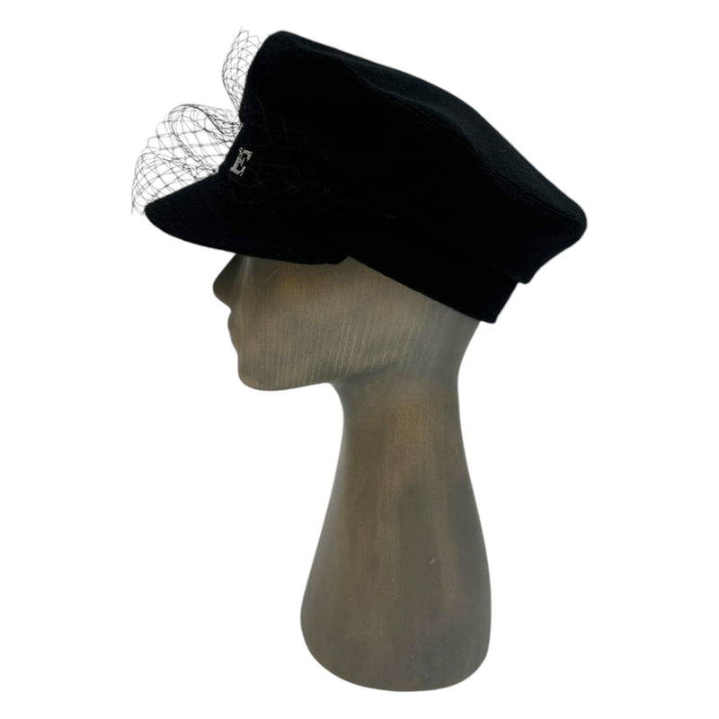 Black Moscow cap with veil