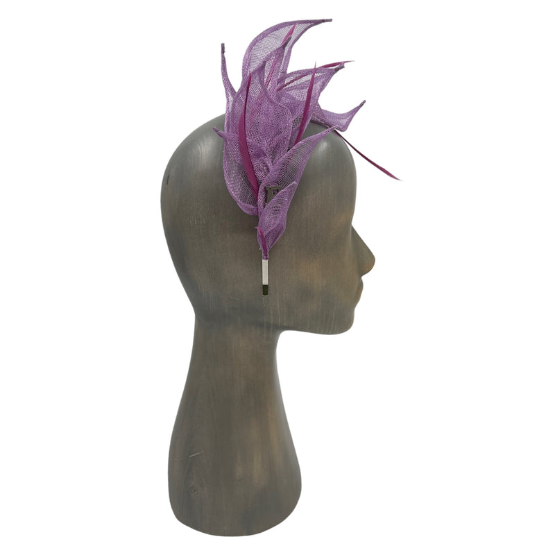 Feather flower fascinator